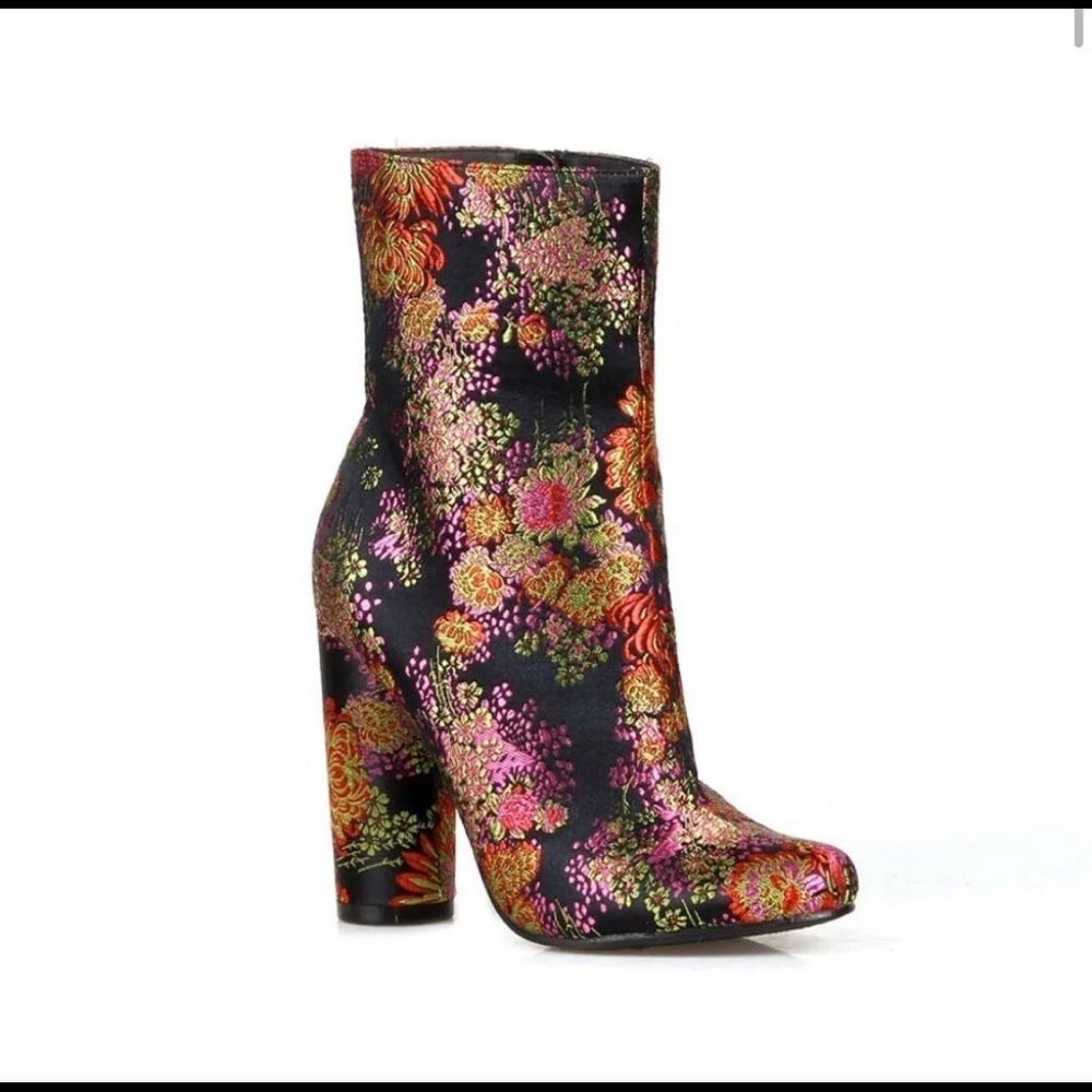 Floral High Heel Bootie